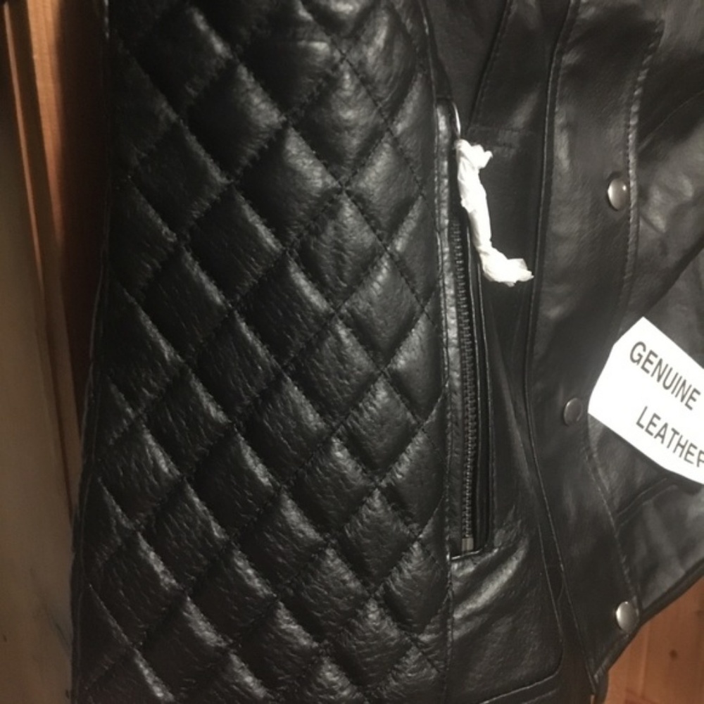 NWT  quilted Moto leather Jacket - Picture 3 of 8